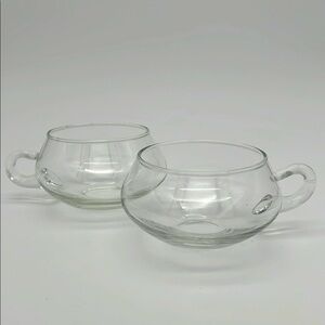 Vintage Moderno by Riekes-Crisa Hand Blown Clear Glass Punch Cups (Set of 2)